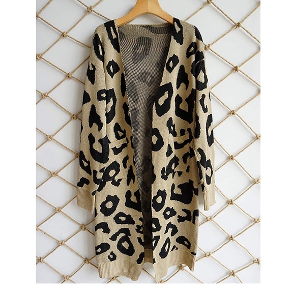  Leopard Print Knit Cardigan - Picture 5 of 7